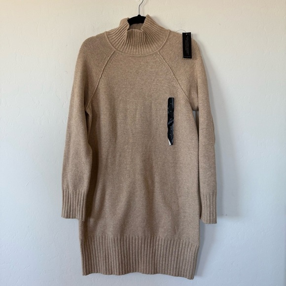 Banana Republic Sweaters - Banana Republic x Repreve NWT Oatmeal Tan Mock Neck Tunic Sweater Dress Medium